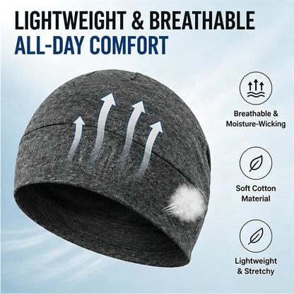 Breathable Cotton Skull Caps for Men & Women. Lightweight Beanie Hat Grey | Breathable Cotton Skull Caps for Men & Women.